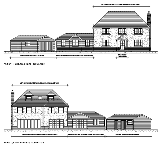 Proposed Front and Rear Elevations